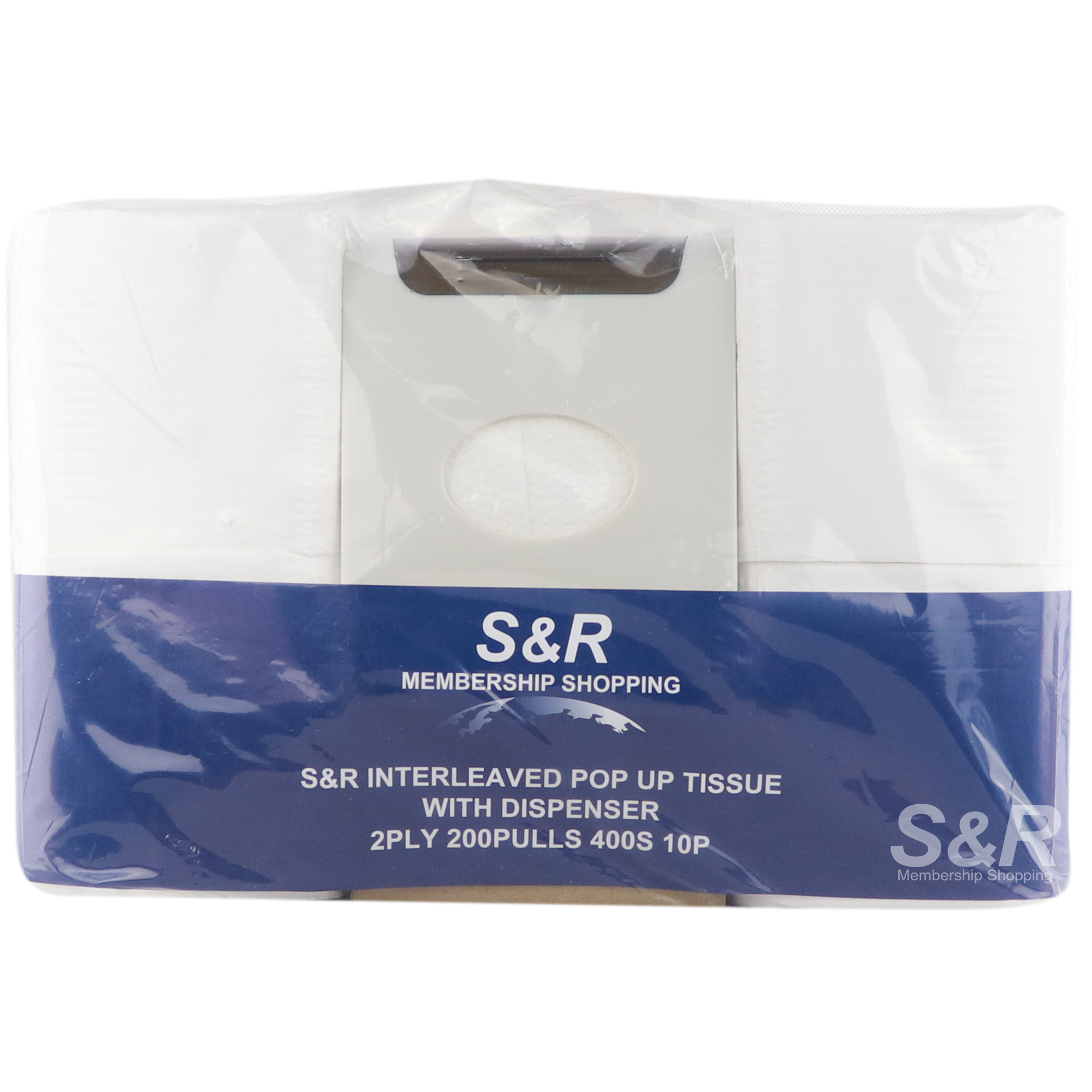 S&R Interleaved 2-Ply Pop Up Tissue with Dispenser  10 packs